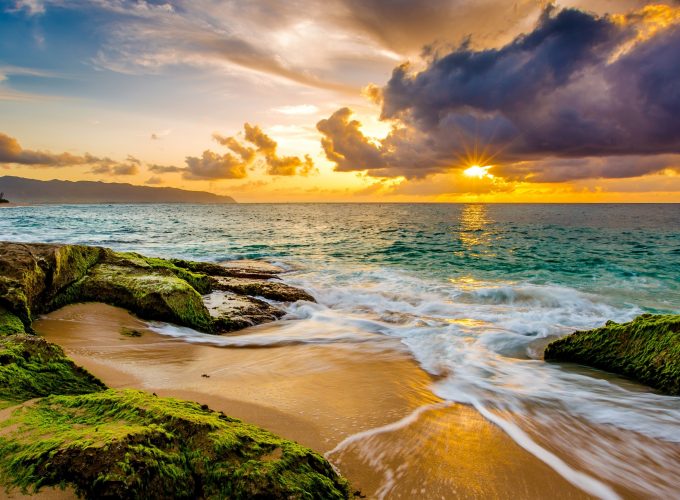 Wallpaper Hawaii, sunset, beach, ocean, coast, sky, 4k, Travel 545255137